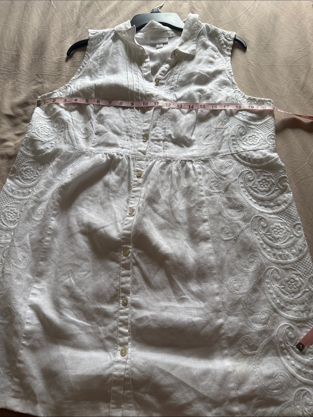 J.Jill linen sleeveless dress with embroidered detailing - Picture 13 of 14